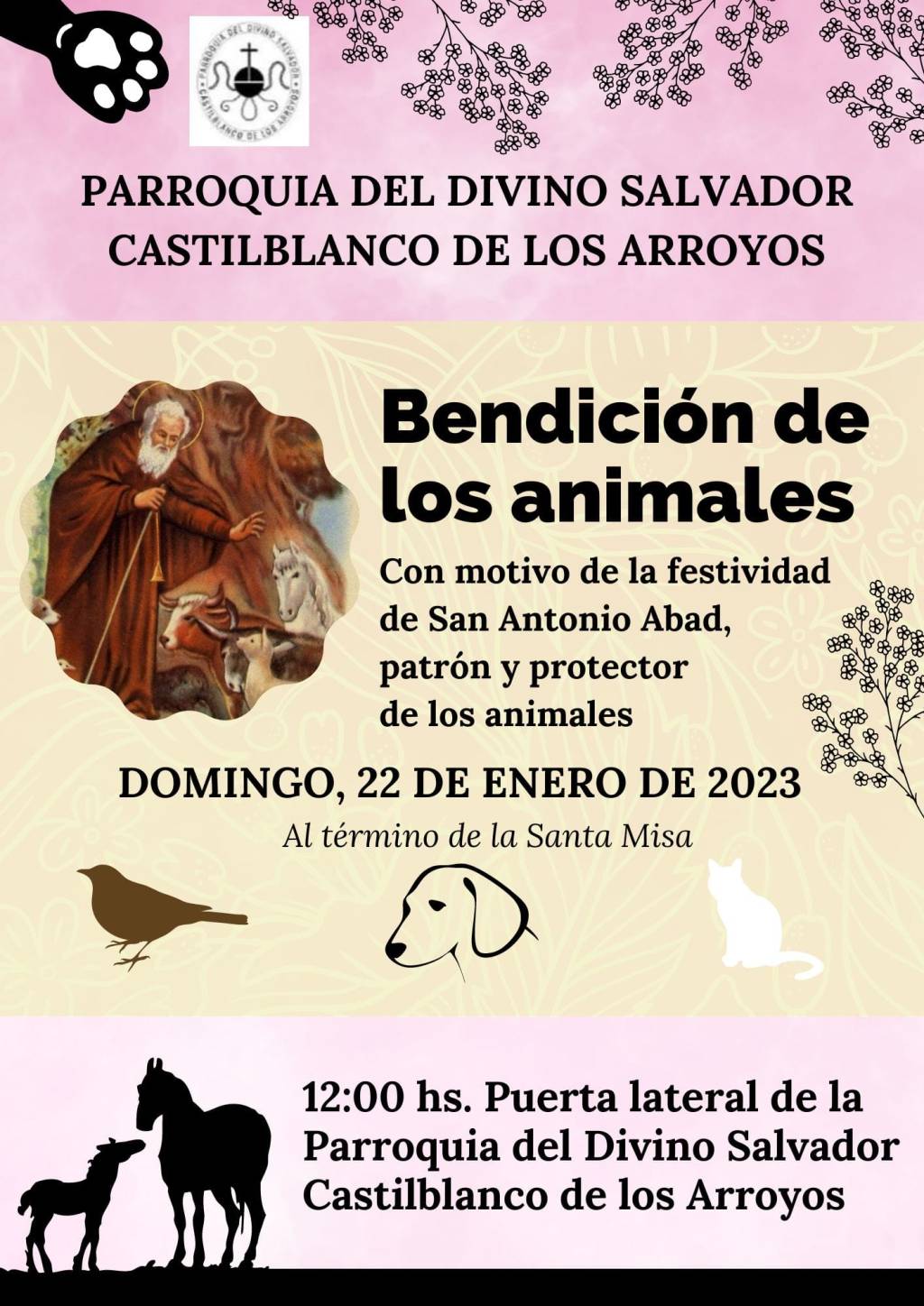 Castilblanco de los Arroyos recupera la bendición de los animales por la festividad de San Antón